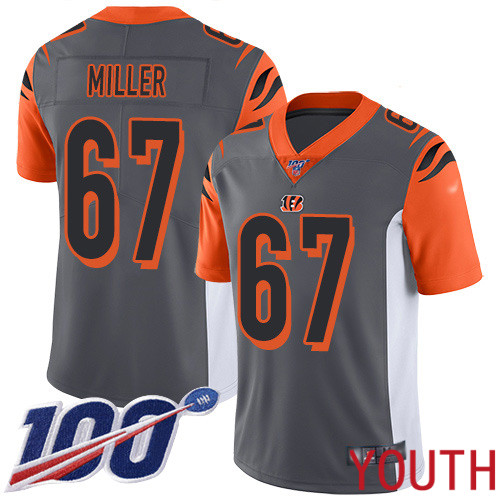 Cincinnati Bengals Limited Silver Youth John Miller Jersey NFL Footballl #67 100th Season Inverted Legend->cincinnati bengals->NFL Jersey